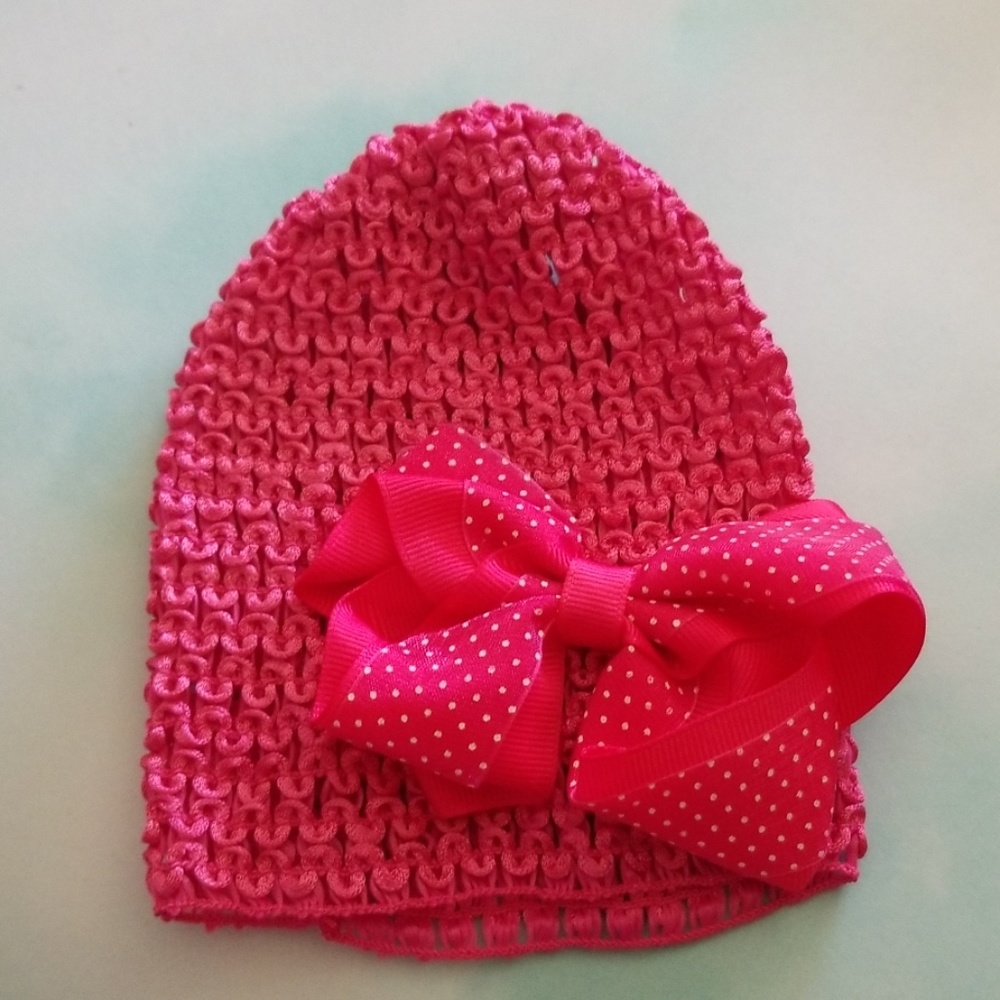 Pastel Collection Hot pink beanie Crochet hat